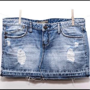 YMI destroyed denim mini skirt size 7